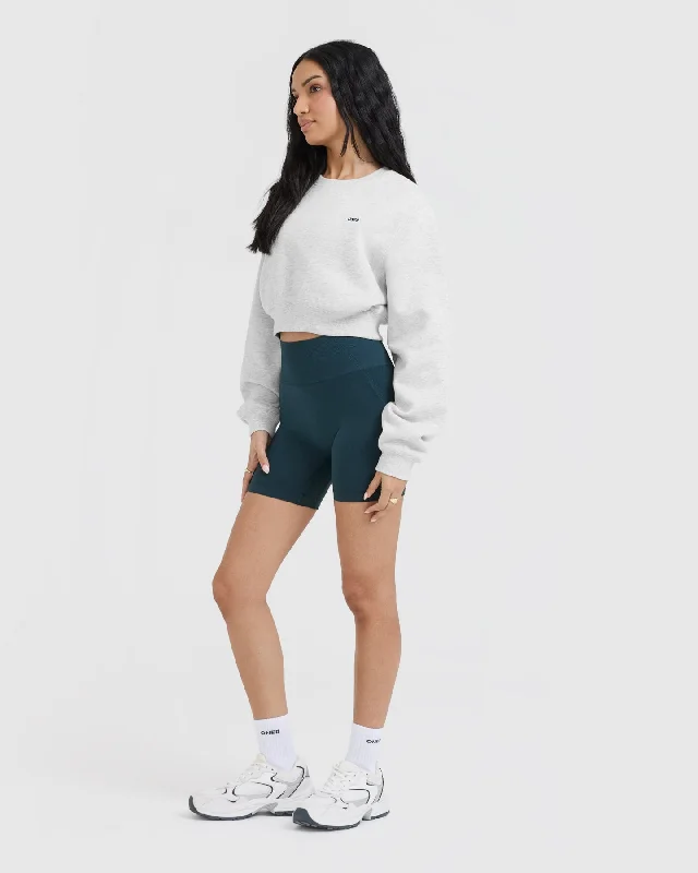 Foundations Crop Sweatshirt | Light Grey Marl