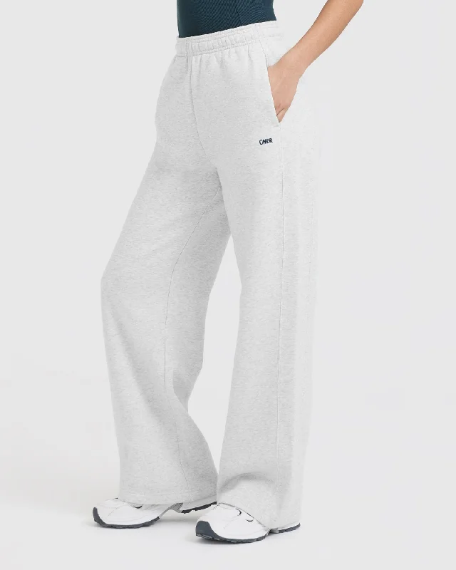 Foundations Straight Leg Joggers | Light Grey Marl