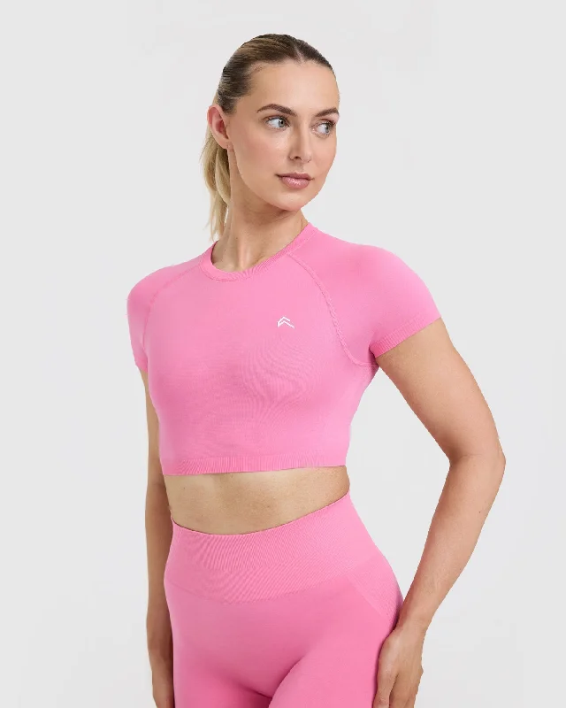 Go To Seamless Fitted Crop Top | Peony Pink