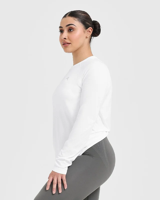 Go To Seamless Loose Long Sleeve Top | White