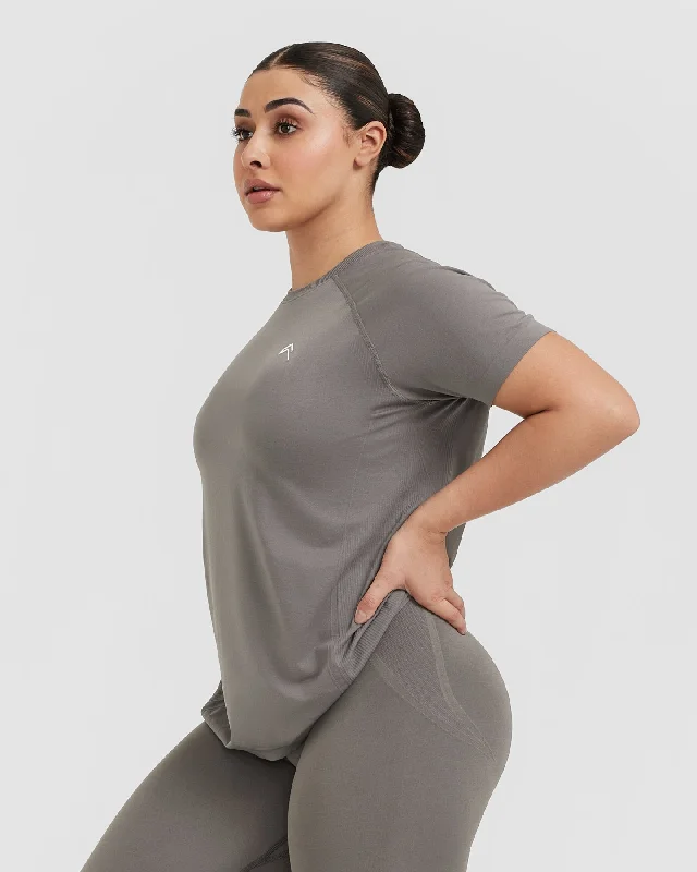 Go To Seamless Loose Top | Ash Grey