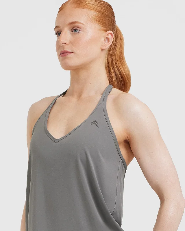 Go To Strappy Loose Vest | Ash Grey