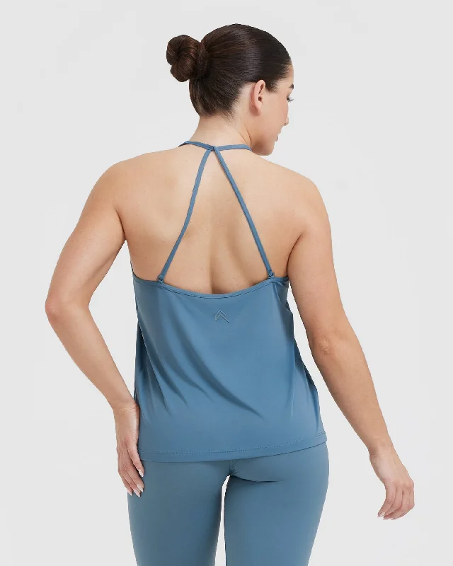 Go To Strappy Loose Vest | Moonstone Blue