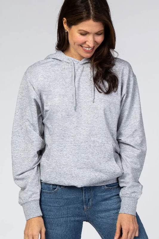 Heather Grey Basic Hooded Sweatshirt