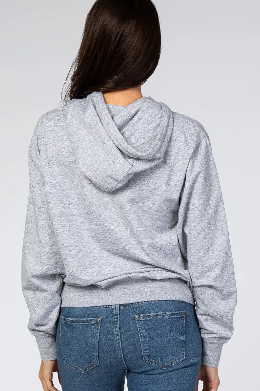 Heather Grey Basic Hooded Sweatshirt