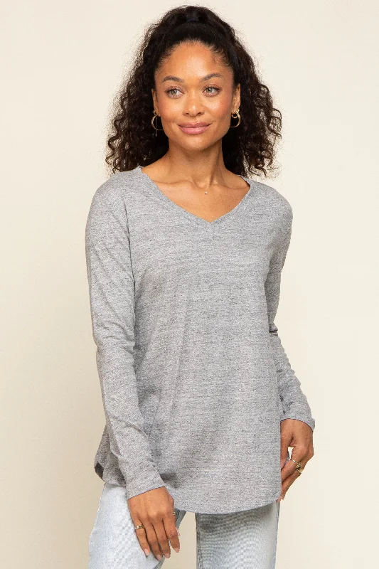 Heather Grey Long Sleeve Top