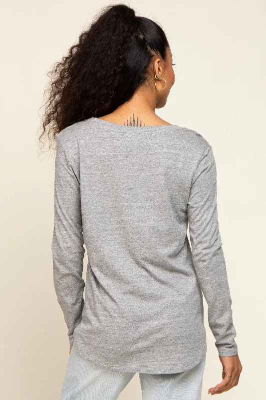 Heather Grey Long Sleeve Top