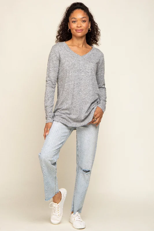 Heather Grey Long Sleeve Top