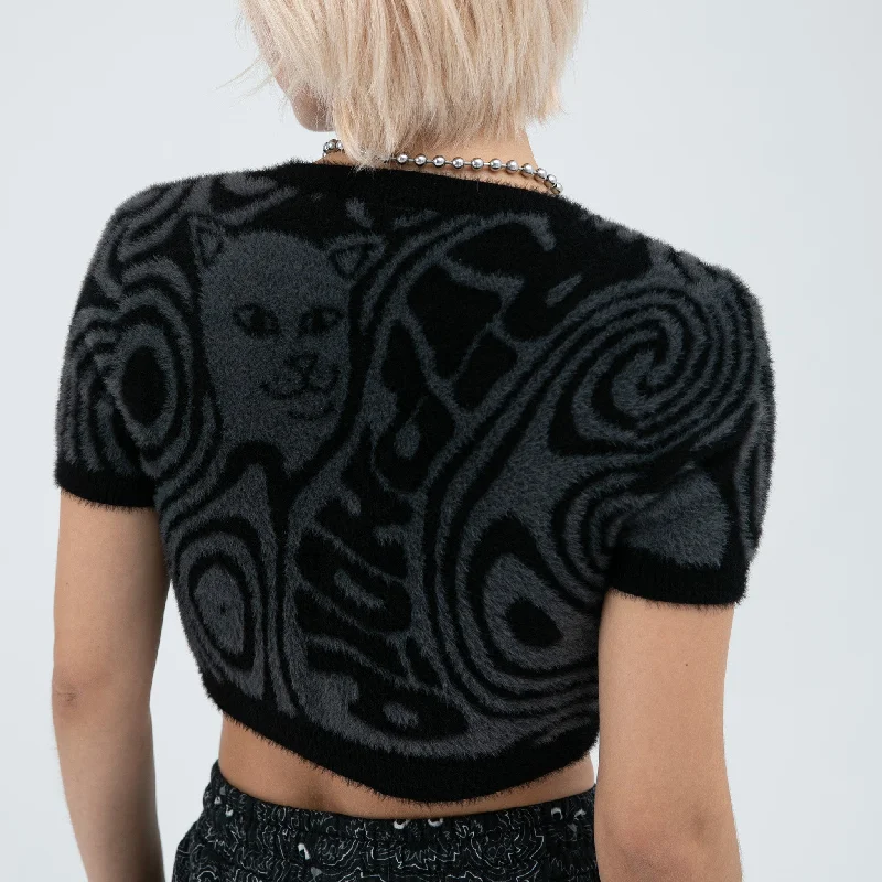 Hypnotic Open Front Crop Top (Black)