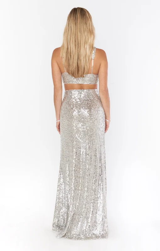 Invite Only Top ~ Platinum Sequins