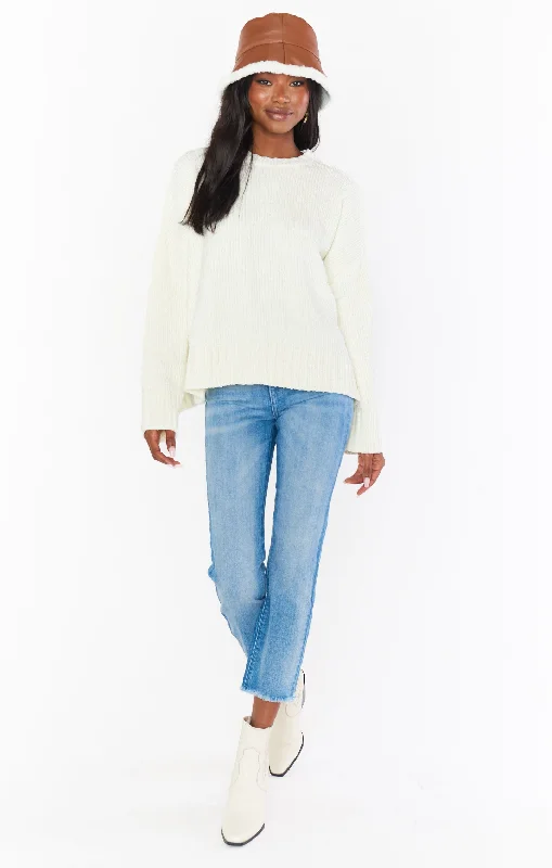 Jesse Sweater ~ Cream Chenille Knit