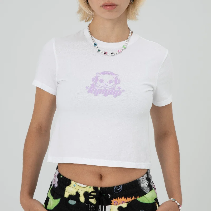 Kawaii Nerm Cropped Baby Tee (White)