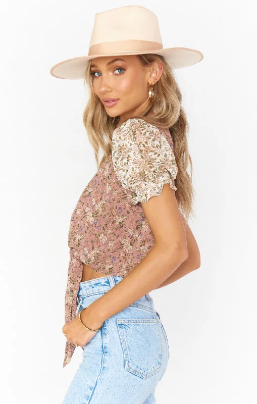 Kimmy Tie Top ~ Floral Print Mix