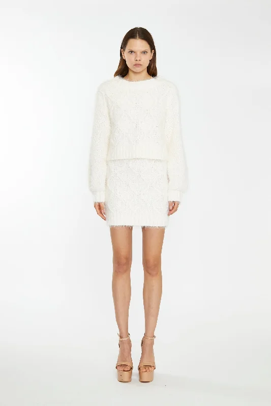 Glamorous Off White Knit Long Sleeve Jumper