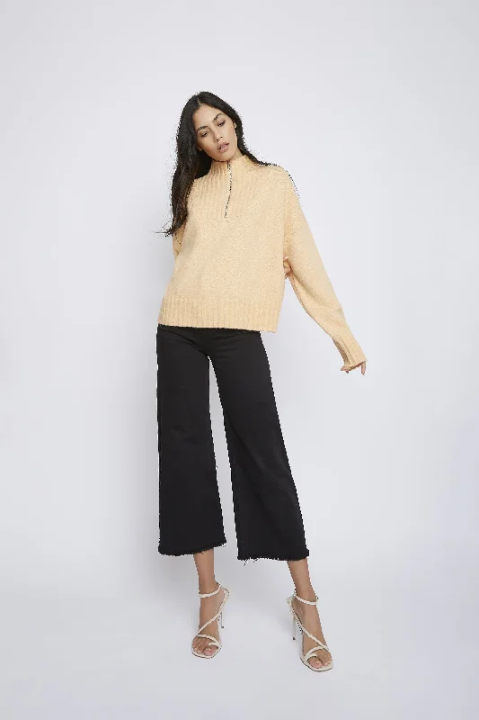 Glamorous Peach Quarter Zip Rib Jumper