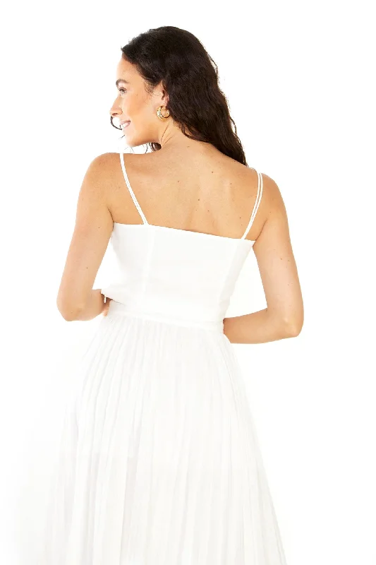 Glamorous Studio White Cotton Double Strap Crop Top