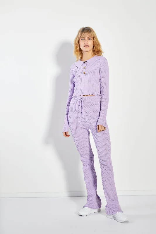 Glamorous Lilac Marl Button Front Jumper