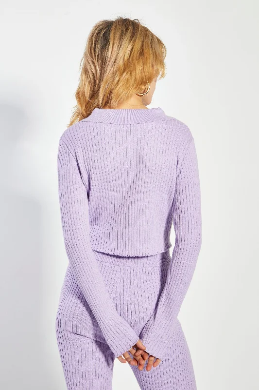 Glamorous Lilac Marl Button Front Jumper