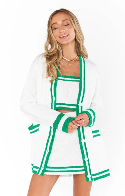 Lambert Cardigan ~ Green Stripe Knit