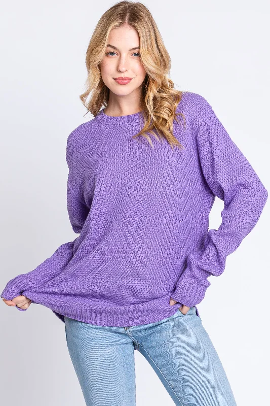 Lavender Knit Pullover Sweater