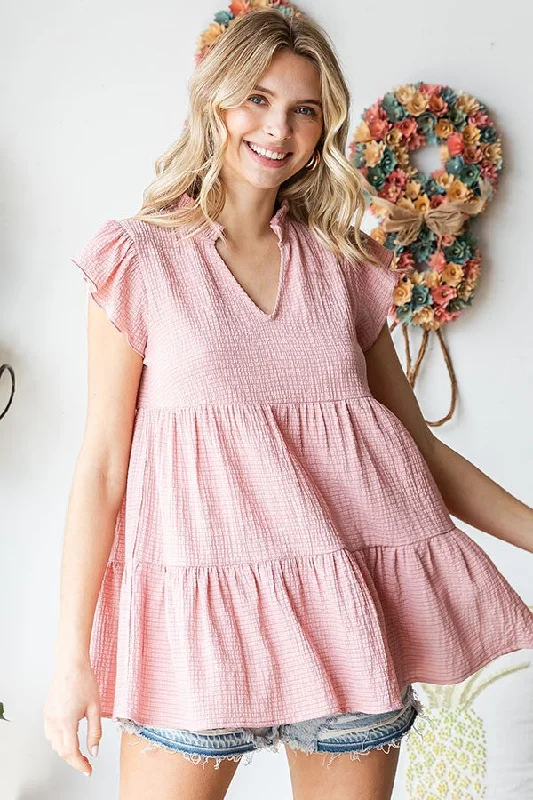 Light Pink Tiered Tunic Top