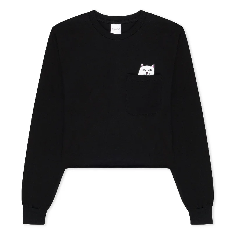 Lord Nermal Cropped Pocket Tee Long Sleeve (Black)