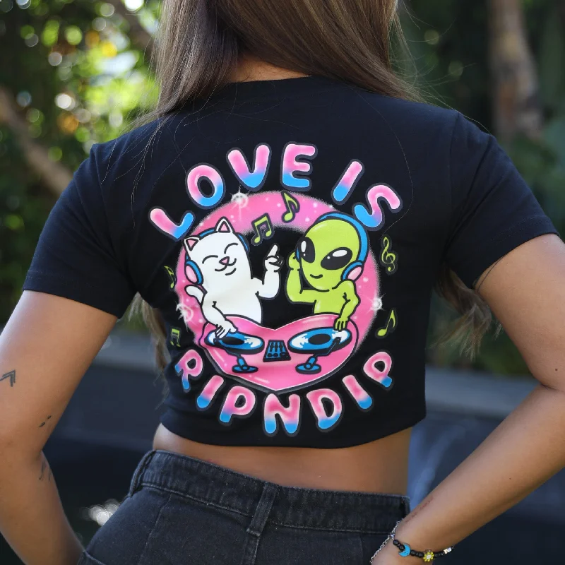 Love Is Ripndip Cropped Baby Tee (Black)