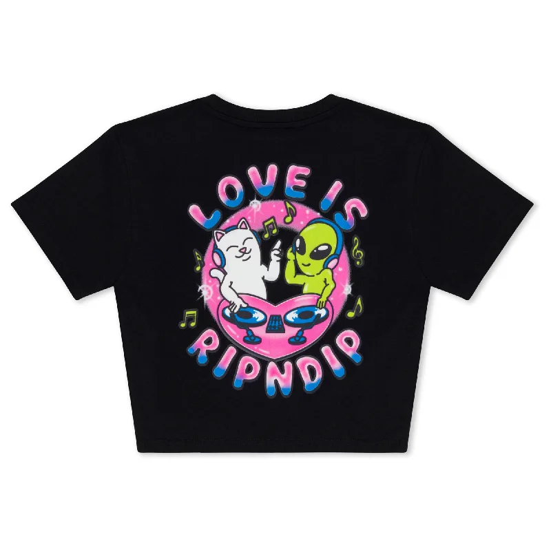 Love Is Ripndip Cropped Baby Tee (Black)