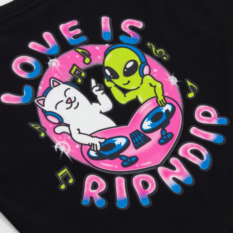 Love Is Ripndip Cropped Baby Tee (Black)