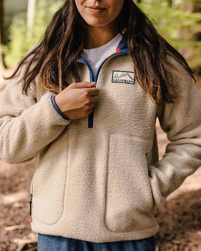 Maine 2.0 1/2 Zip Recycled Sherpa Fleece - Oatmeal