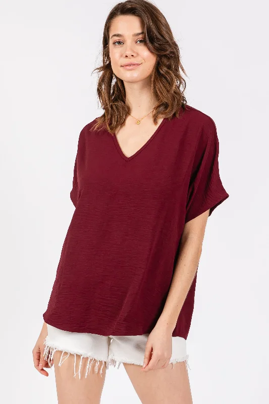 Merlot Short Sleeve Blouse