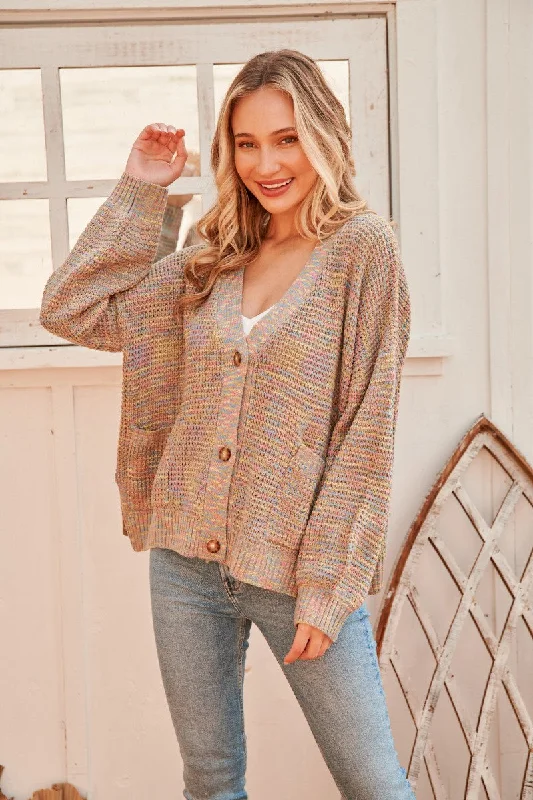 Mocha Cable Knit Sweater Cardigan