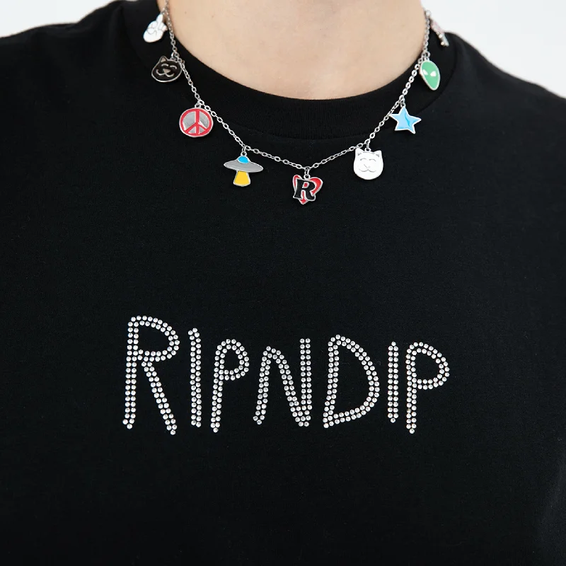 OG RIPNDIP Cropped Rhinestone Tank (Black)