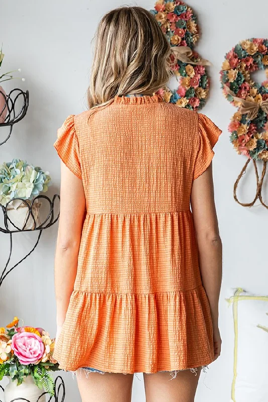 Orange Tiered Tunic Top