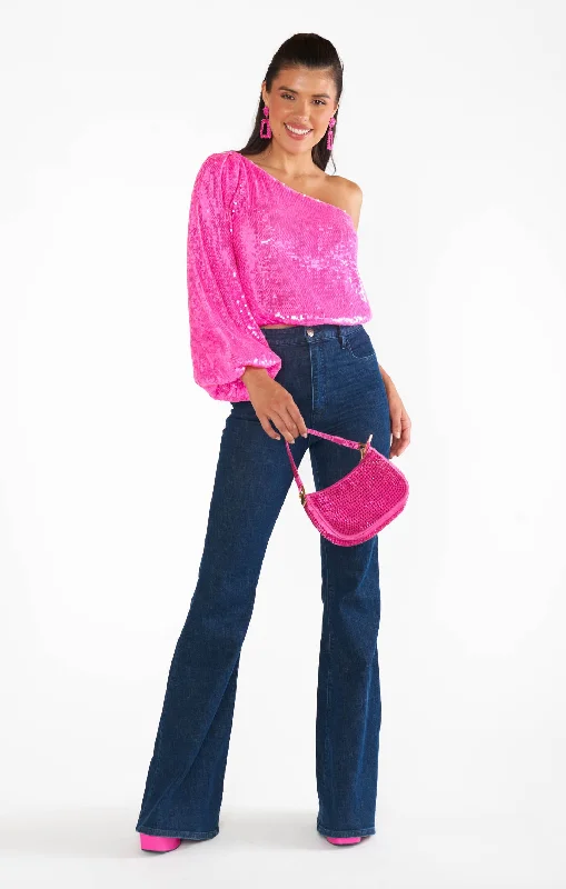 Party Top ~ Bright Pink Sequins