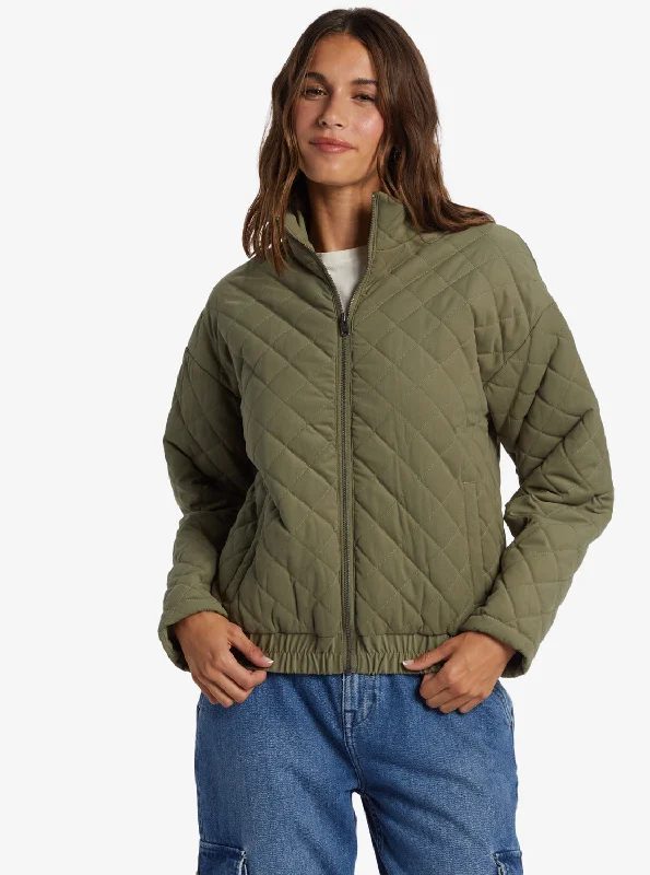 Path To Paradise Quilted Jacket - Deep Lichen Green