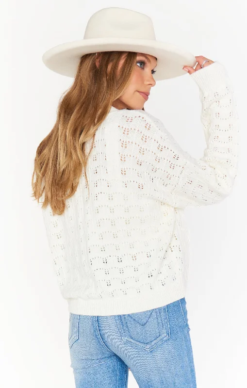 Quinn Cardi ~ White Knit