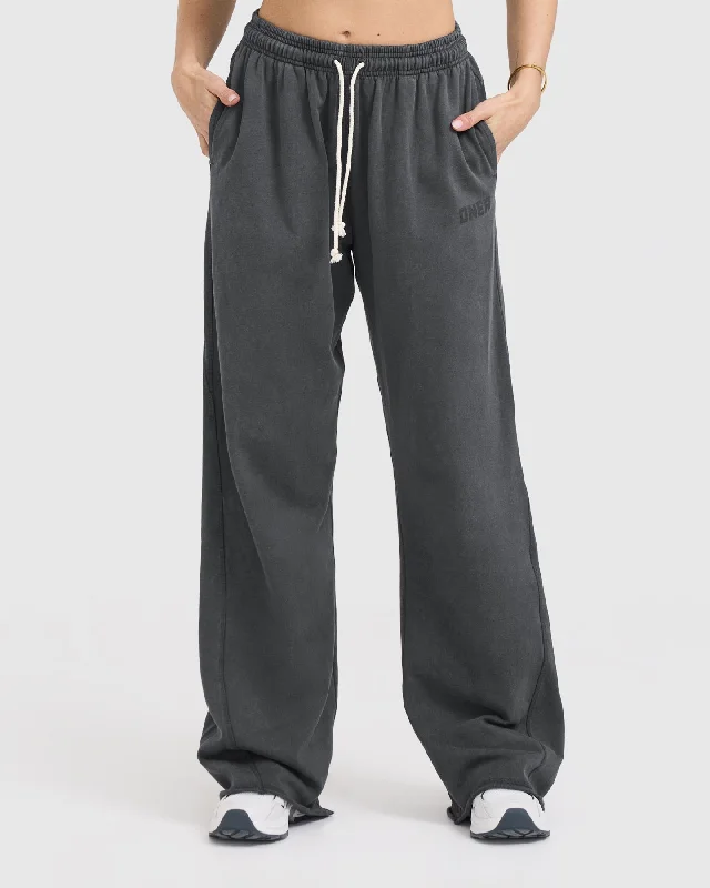 Raw Lounge Wide Leg Joggers | Coal