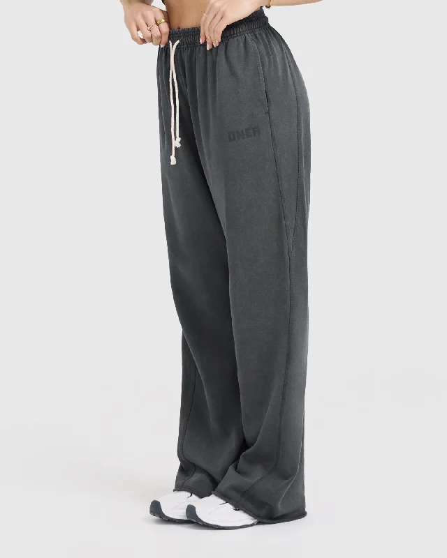 Raw Lounge Wide Leg Joggers | Coal