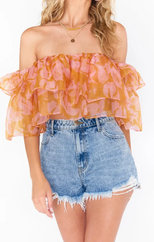 Rossella Ruffle Top ~ Flirty Floral