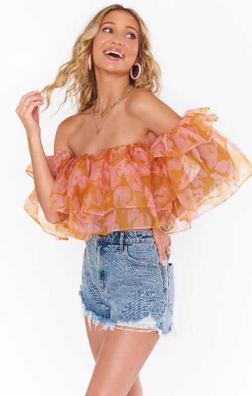 Rossella Ruffle Top ~ Flirty Floral