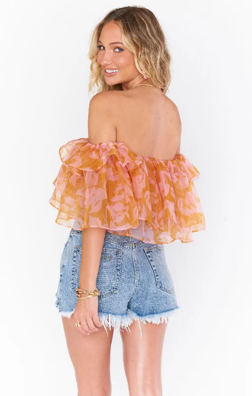 Rossella Ruffle Top ~ Flirty Floral