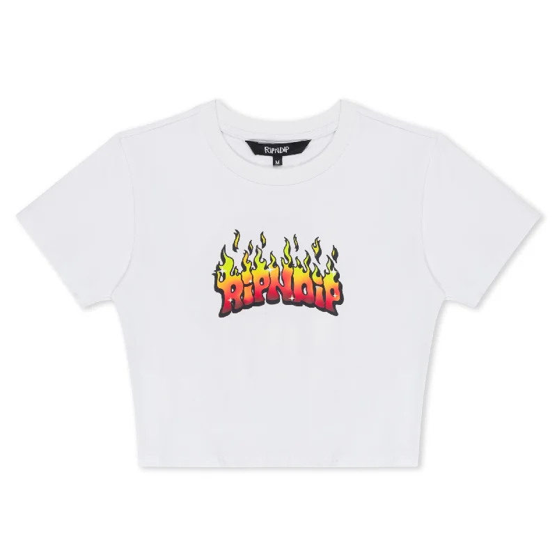 Scary Cute Cropped Baby Tee (White)