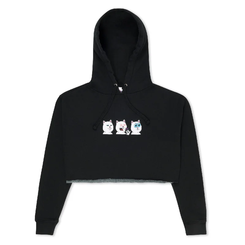 Shroom Diet Cropped Hoodie (Black)