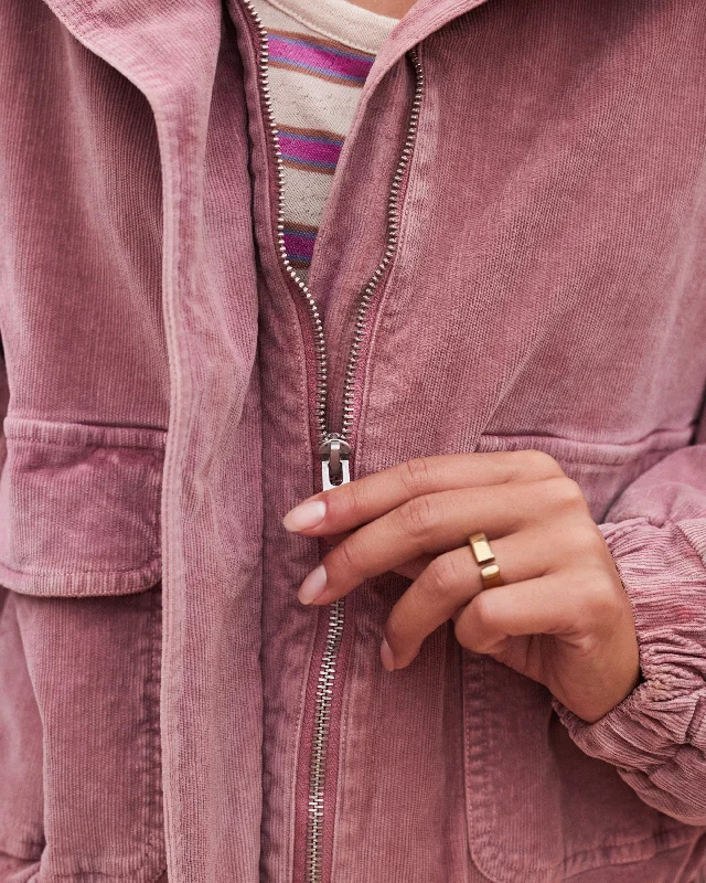 Slow Song Oversized Corduroy Jacket - Mauve Orchid