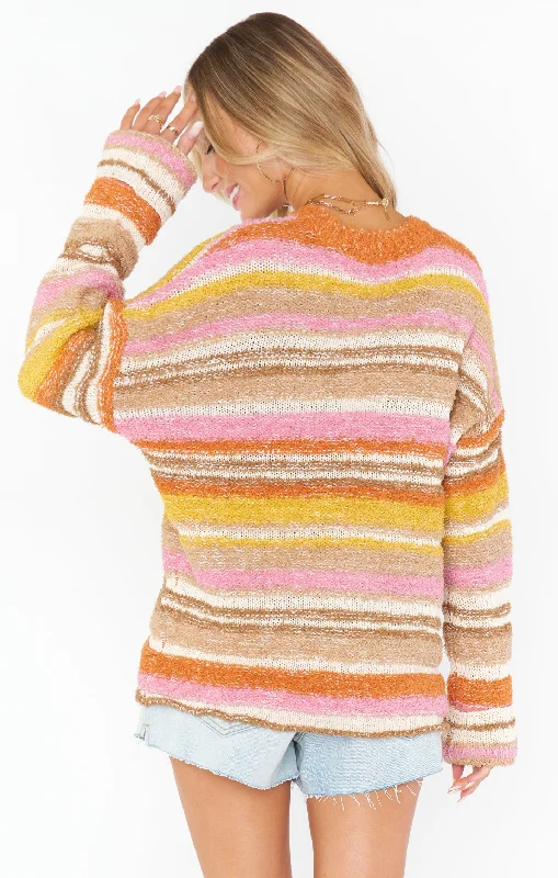 Sue Cuffed Sweater ~ Fall Stripe Knit