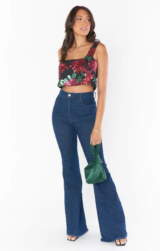 Tara Crop Top ~ Holly Bloom Sequin