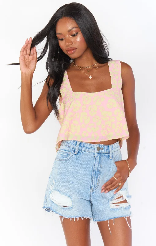 Tara Crop Top ~ Lemonade Cheetah