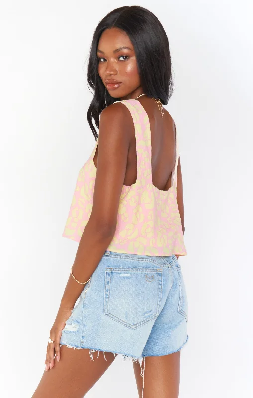 Tara Crop Top ~ Lemonade Cheetah