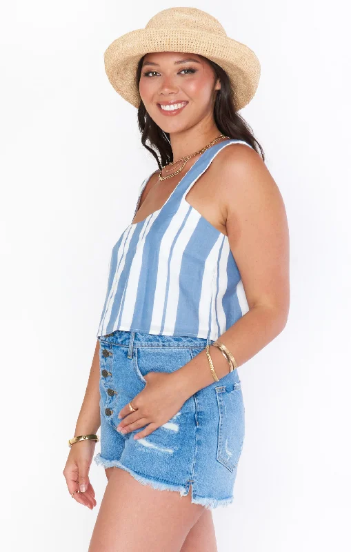 Tara Crop Top ~ Sailboat Stripe